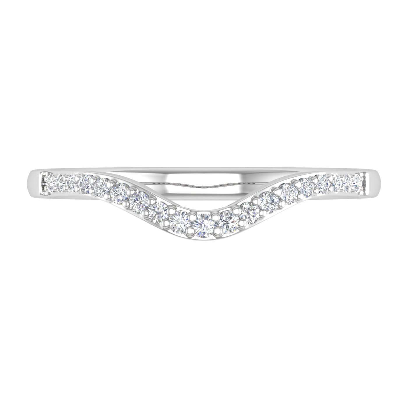 1/10 Carat (ctw) Gold Ladies Diamond Wedding Stackable Band - Guard Ring-Preview 8