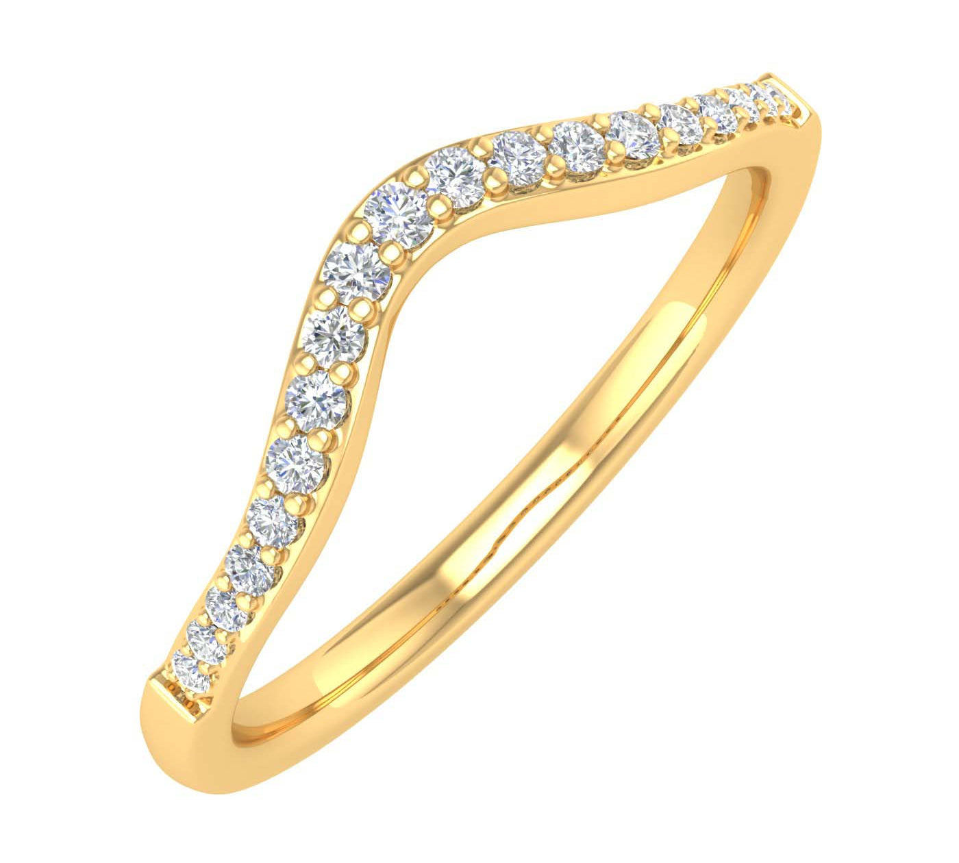 1/10 Carat (ctw) Gold Ladies Diamond Wedding Stackable Band - Guard Ring