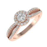 Gold Halo Diamond Infinity Love Solitaire Engagement Ring (0.40 Carat)