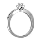 Gold Halo Diamond Infinity Love Solitaire Engagement Ring (0.40 Carat)