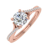 0.70 Carat Prong Set Diamond Twisted Engagement Ring in Gold - IGI Certified