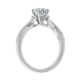 0.70 Carat Prong Set Diamond Twisted Engagement Ring in Gold - IGI Certified