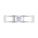 Gold Channel Set Diamond Solitaire Wedding Band Ring (0.18 Carat) - IGI Certified