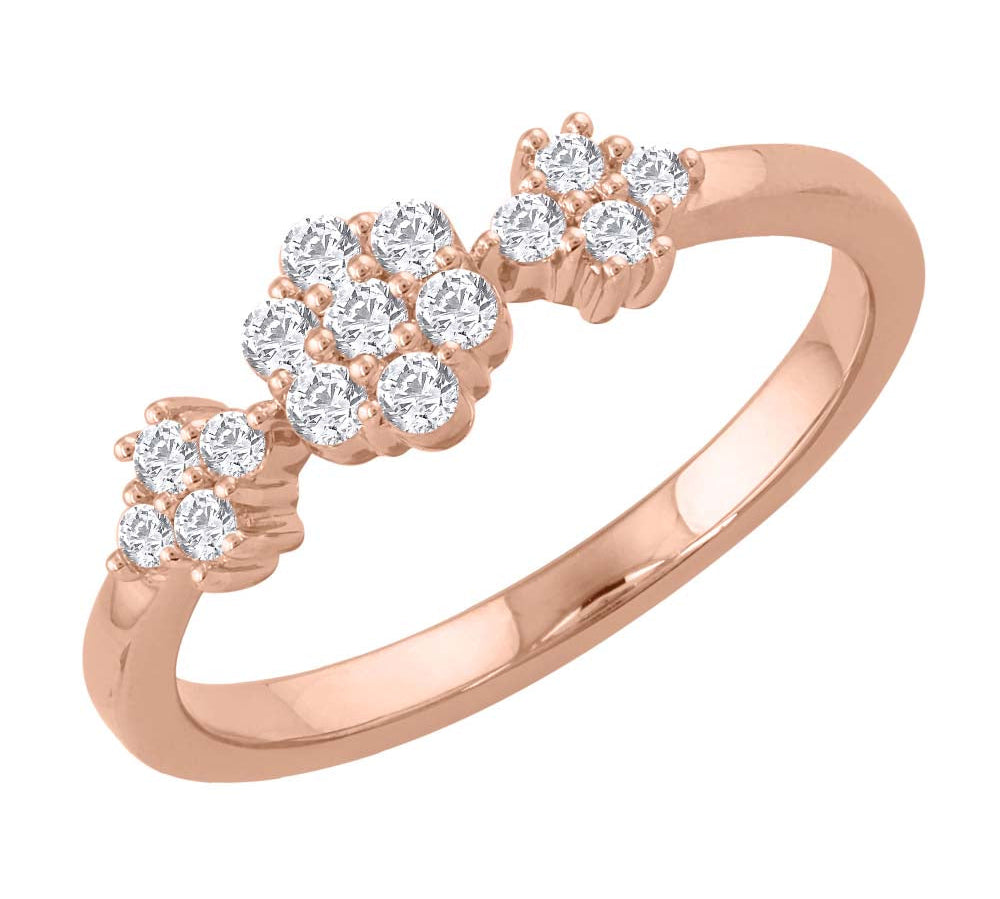 1/3 Carat Diamond Floral Cluster Ring in Gold - IGI Certified