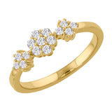 1/3 Carat Diamond Floral Cluster Ring in Gold - IGI Certified