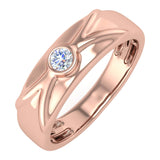 0.12 Carat Mens Diamond Solitaire Wedding Band Ring in Gold