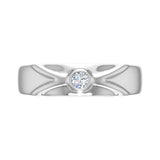 0.12 Carat Mens Diamond Solitaire Wedding Band Ring in Gold