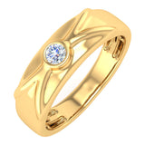 0.12 Carat Mens Diamond Solitaire Wedding Band Ring in Gold
