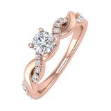 0.47 Carat Diamond Twisted Engagement Ring in Gold