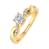 0.47 Carat Diamond Twisted Engagement Ring in Gold