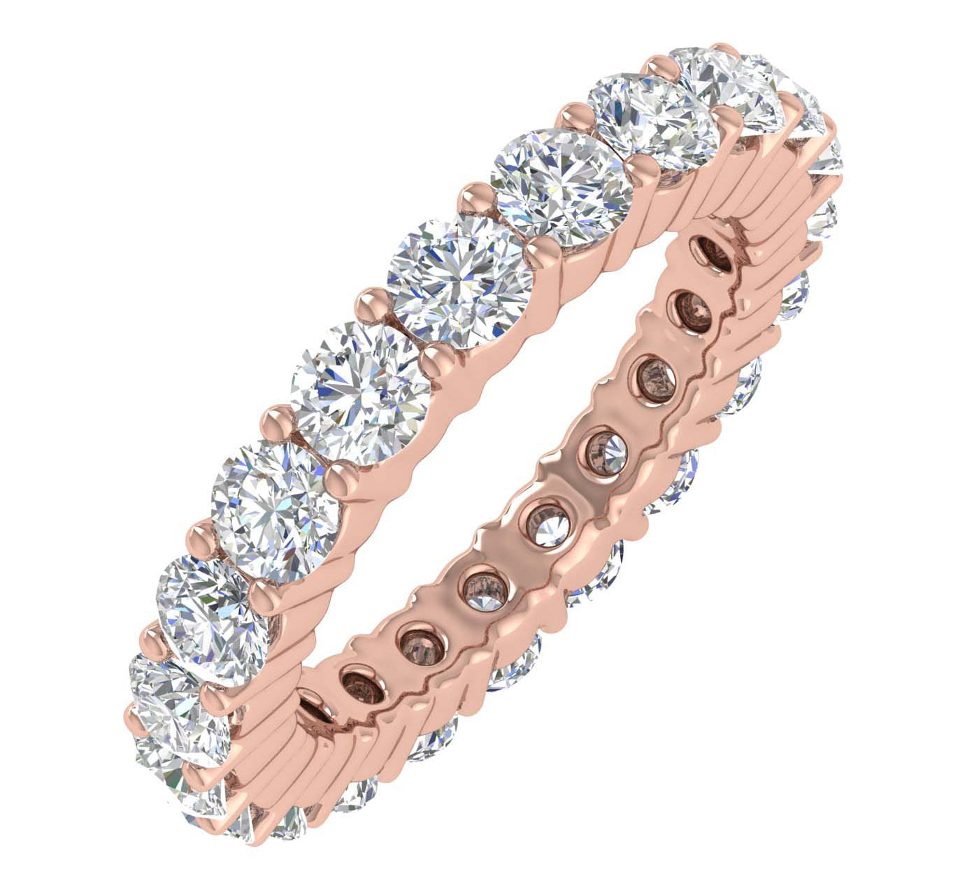 2 1/2 Carat Prong Set Diamond Eternity Ring Band in Gold