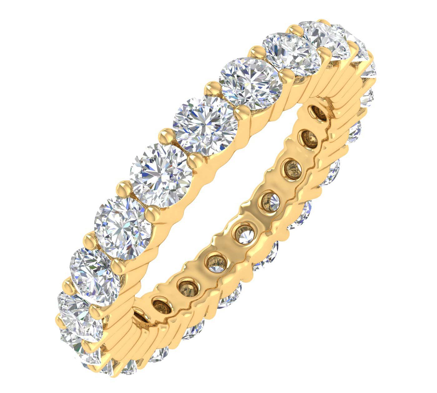 2 1/2 Carat Prong Set Diamond Eternity Ring Band in Gold