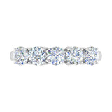 1 1/2 Carat 5-Stone Diamond Wedding Band Ring in Gold - IGI Certified