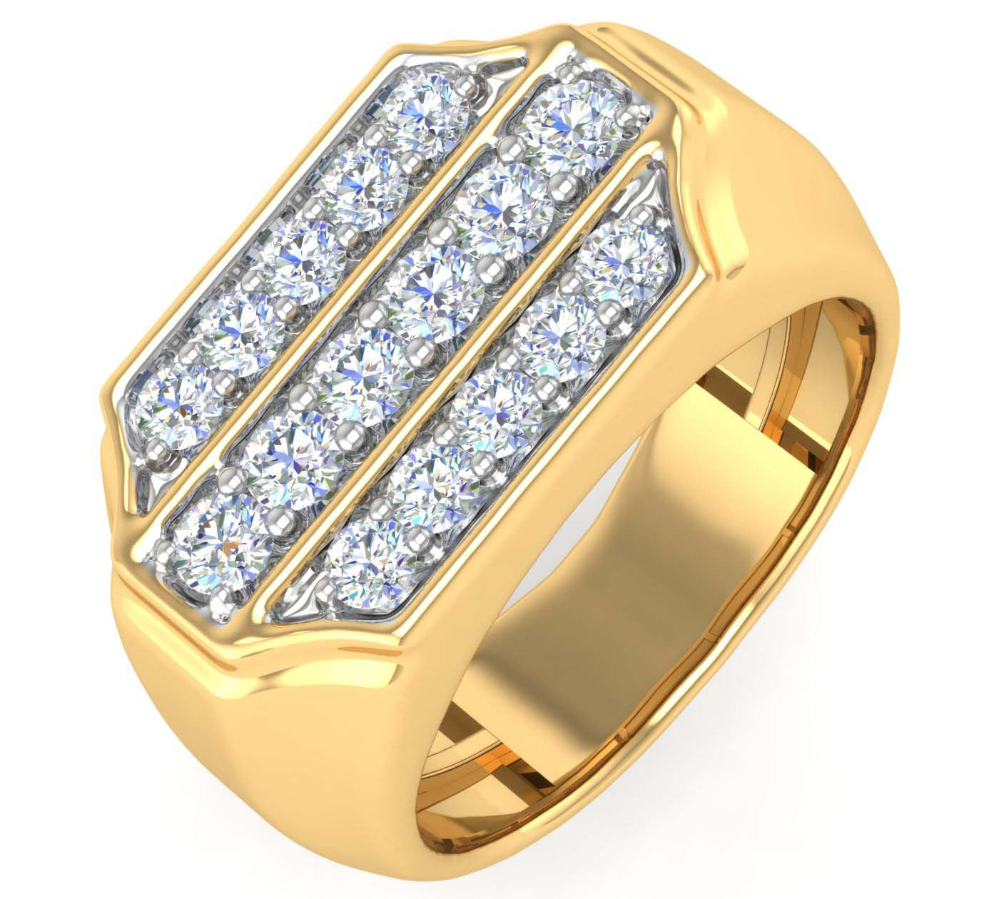 1 Carat Men's Diamond Wedding Band Ring in Gold