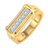 1/4 Carat (ctw) Nick Set 6-Stone MensDiamond Wedding Band Ring in Gold