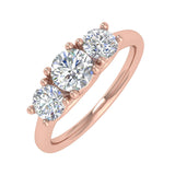 1 Carat 3-Stone Diamond Engagement Ring Band in Gold