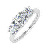 1 Carat 3-Stone Diamond Engagement Ring Band in Gold