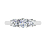 1 Carat 3-Stone Diamond Engagement Ring Band in Gold