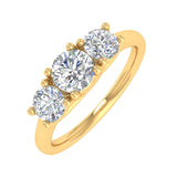 1 Carat 3-Stone Diamond Engagement Ring Band in Gold