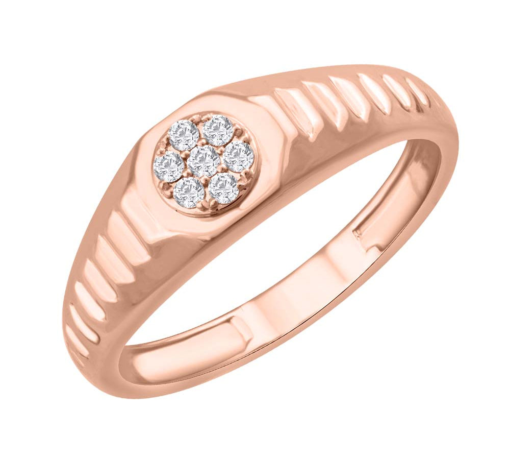 0.09 Carat Men's Diamond Wedding Band Ring in Gold