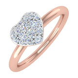 1/4 Carat Diamond Heart-Shaped Promise Ring Band in Gold