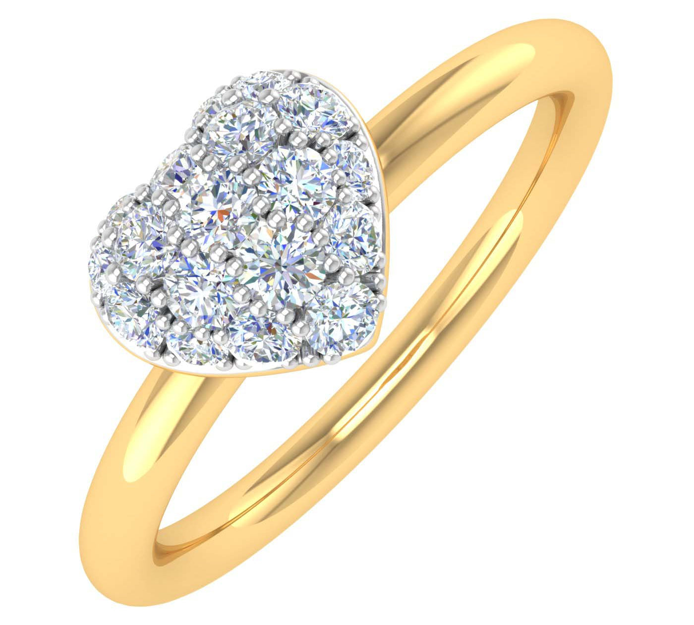 1/4 Carat Diamond Heart-Shaped Promise Ring Band in Gold