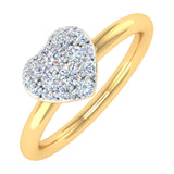 1/4 Carat Diamond Heart-Shaped Promise Ring Band in Gold