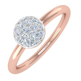 1/4 Carat Prong Set Diamond Cluster Ring Band in Gold