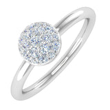 1/4 Carat Prong Set Diamond Cluster Ring Band in Gold