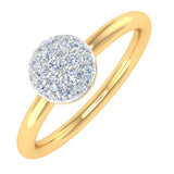 1/4 Carat Prong Set Diamond Cluster Ring Band in Gold