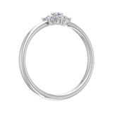 0.15 Carat Prong Set Diamond Cluster Ring Band in Gold