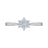 0.15 Carat Prong Set Diamond Cluster Ring Band in Gold