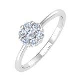 1/3 Carat Diamond Cluster Engagement Ring Band in Gold