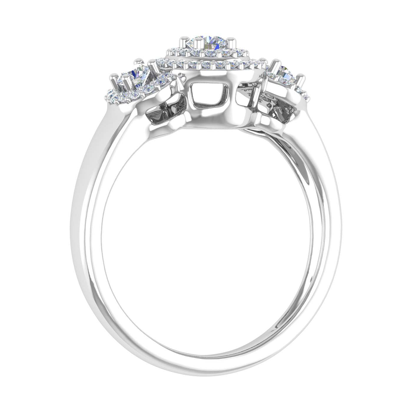 1/3 Carat Halo Diamond Engagement Ring in Gold - IGI Certified - Preview 1