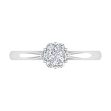1/4 Carat Prong Set Diamond Cluster Ring Band in Gold - IGI Certified