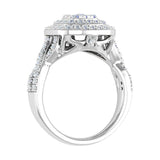 1 Carat Prong Set Diamond Halo Engagement Ring in Gold - IGI Certified