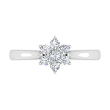 1/4 Carat Flower Shaped Cluster Prong Set Diamond Ring Band in Gold