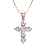 1.50 Carat Diamond Cross Pendant Necklaces in 14K Gold (Included Silver Chain) - IGI Certified