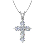 1.50 Carat Diamond Cross Pendant Necklaces in 14K Gold (Included Silver Chain) - IGI Certified