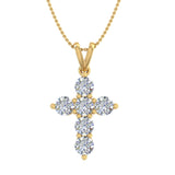 1.50 Carat Diamond Cross Pendant Necklaces in 14K Gold (Included Silver Chain) - IGI Certified