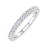 1/2 Carat Round Diamond Wedding Band Ring in White Gold - IGI Certified