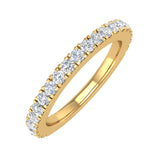 1/2 Carat Round Diamond Wedding Band Ring in Yellow Gold - IGI Certified