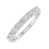 1/2 Carat Round Diamond Wedding Band Ring in White Gold - IGI Certified