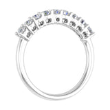 1/2 Carat Round Diamond Wedding Band Ring in White Gold - IGI Certified