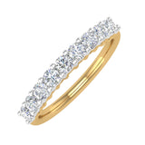 1/2 Carat Round Diamond Wedding Band Ring in Yellow Gold - IGI Certified