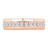 3/4 Carat Diamond Unisex Wedding Band Ring in Rose Gold