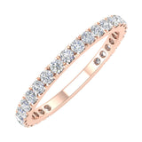 1/2 Carat Diamond 3/4 Eternity Wedding Band Ring in Rose Gold - IGI Certified