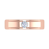 Rose Gold Channel Set Diamond Solitaire Wedding Band Ring (0.18 Carat)