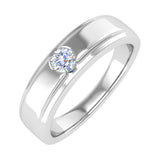 White Gold Channel Set Diamond Solitaire Wedding Band Ring (0.18 Carat)