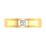 Yellow Gold Channel Set Diamond Solitaire Wedding Band Ring (0.18 Carat)